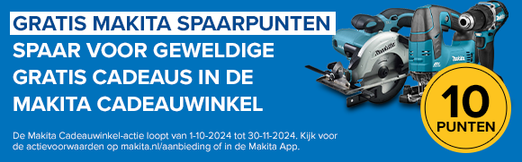 Kijk voor alle voorwaarden op de Makita website