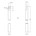 Intersteel kruk-espagnolet - Ton 222 - met stangenset 2 x 1250 mm - links - nikkel/ebbenhout