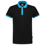 Tricorp Casual 201002 Bi-Color unisex poloshirt Zwart Turquoise XL