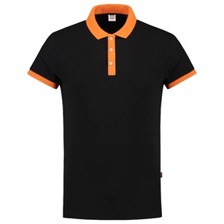 Tricorp Casual 201002 Bi-Color unisex poloshirt Zwart Oranje XS