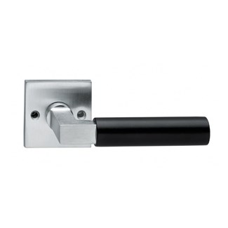 Intersteel deurkruk met vierkant rozet - Bau-Stil - mat chroom/mat zwart