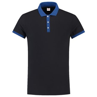 Tricorp Casual 201002 Bi-color unisex poloshirt Marine blauw Koningsblauw M