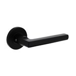 Intersteel deurkruk met rozet - vlak - rond - hoek 90° - ø 55x8 mm - mat zwart