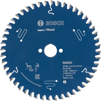 Bosch cirkelzaagblad - Expert wood - 220 x 30 x 2,6 mm - T48 - 2608644088